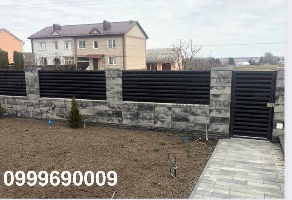 Монтаж парканів під ключ/Огорожа\Забори Жалюзі,Ранчо, з профнастилу
