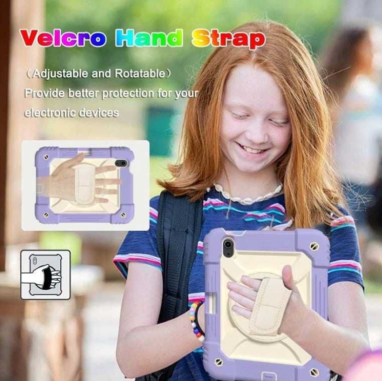 Etui Pokrowiec na Tablet iPad Mini 6 z Paskiem Fioletowy
