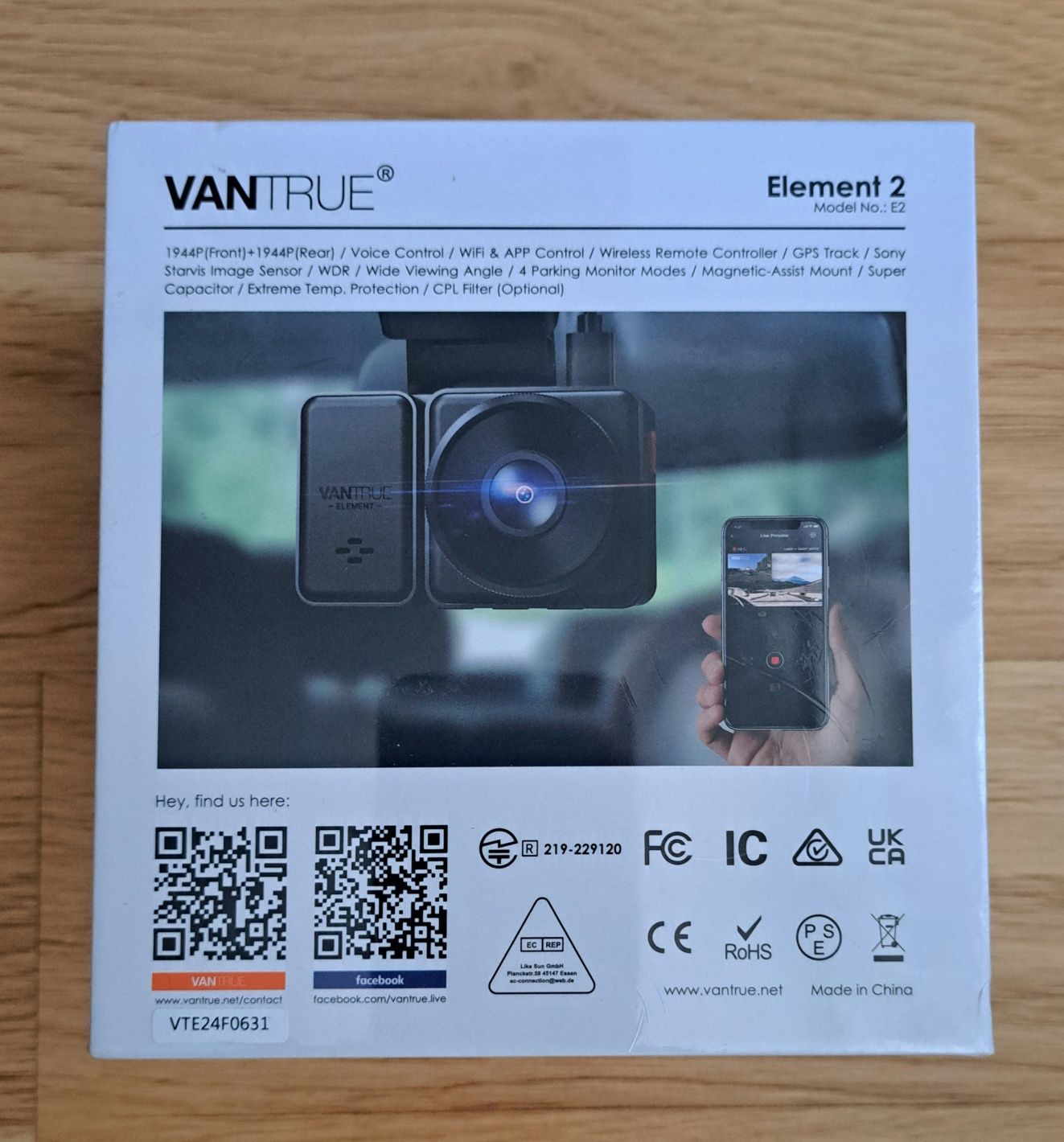 Відеореєстратор Vantrue E2