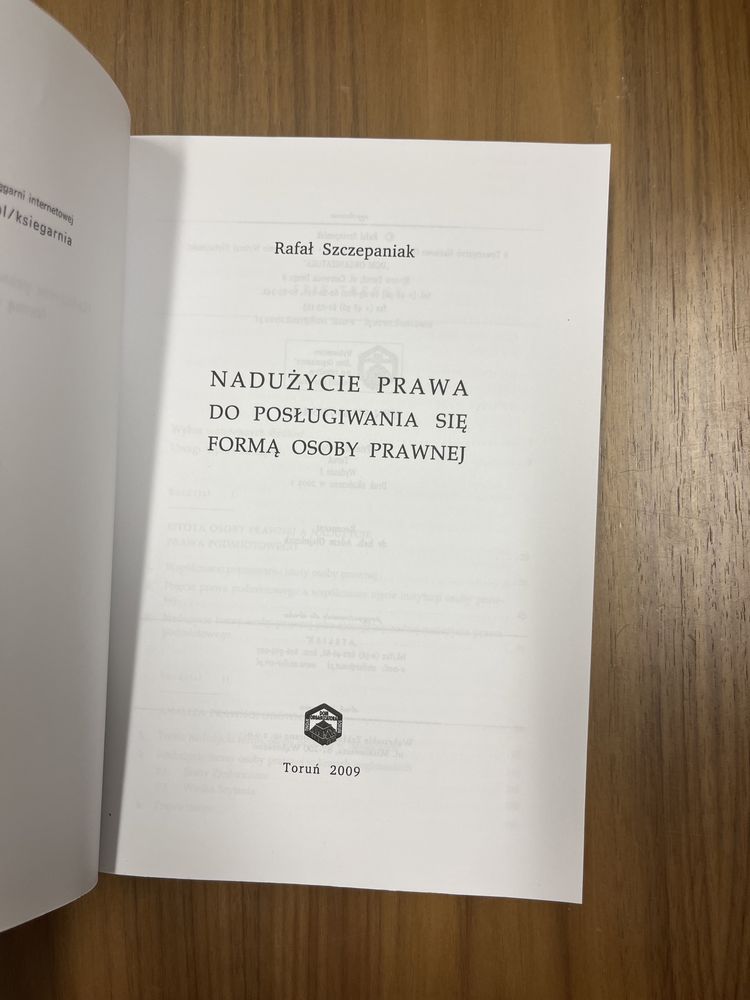 Szczepaniak. Naduzycie prawa do poslugiwania sie forma osoby prawnej