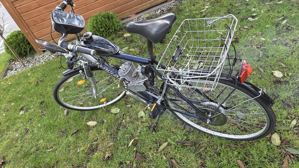 Rower spalinowy z silnikiem, nie romet, komar, motorynka, 80ccm
