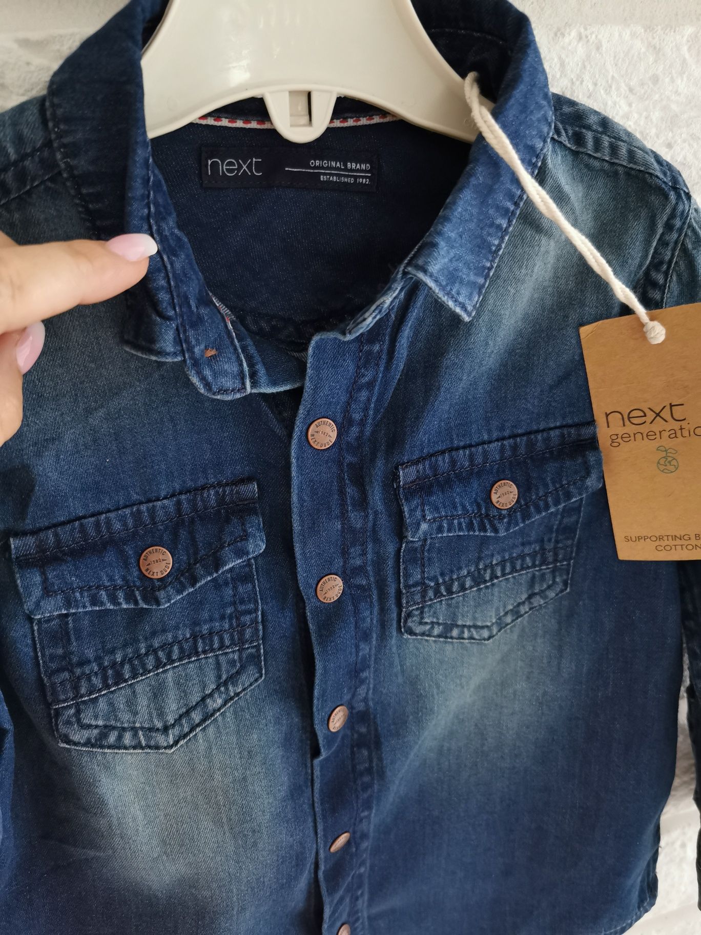 Koszula nowa bawełniana jeansowa Next r. 92