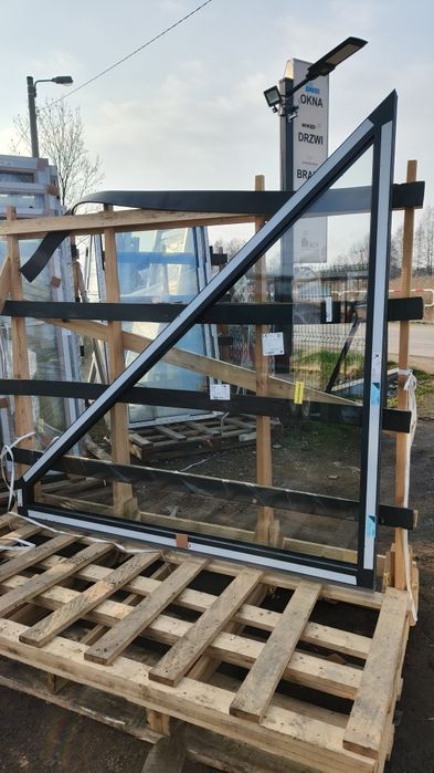 Okno trapez Antracyt 3 szyby