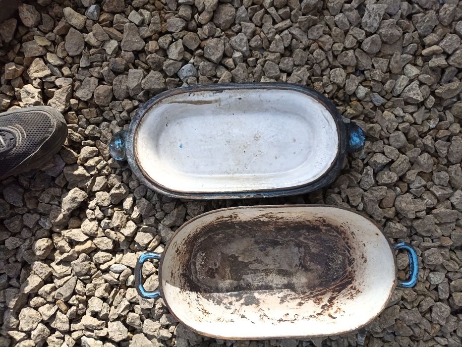 Starocie antyki prl vintage retro Stary żeliwny garnek gęsiarka sagan