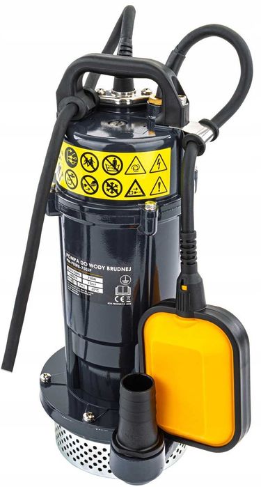 Pompa do wody czystej brudnej z pływakiem zatapialna 750w 6000 l/h 1"