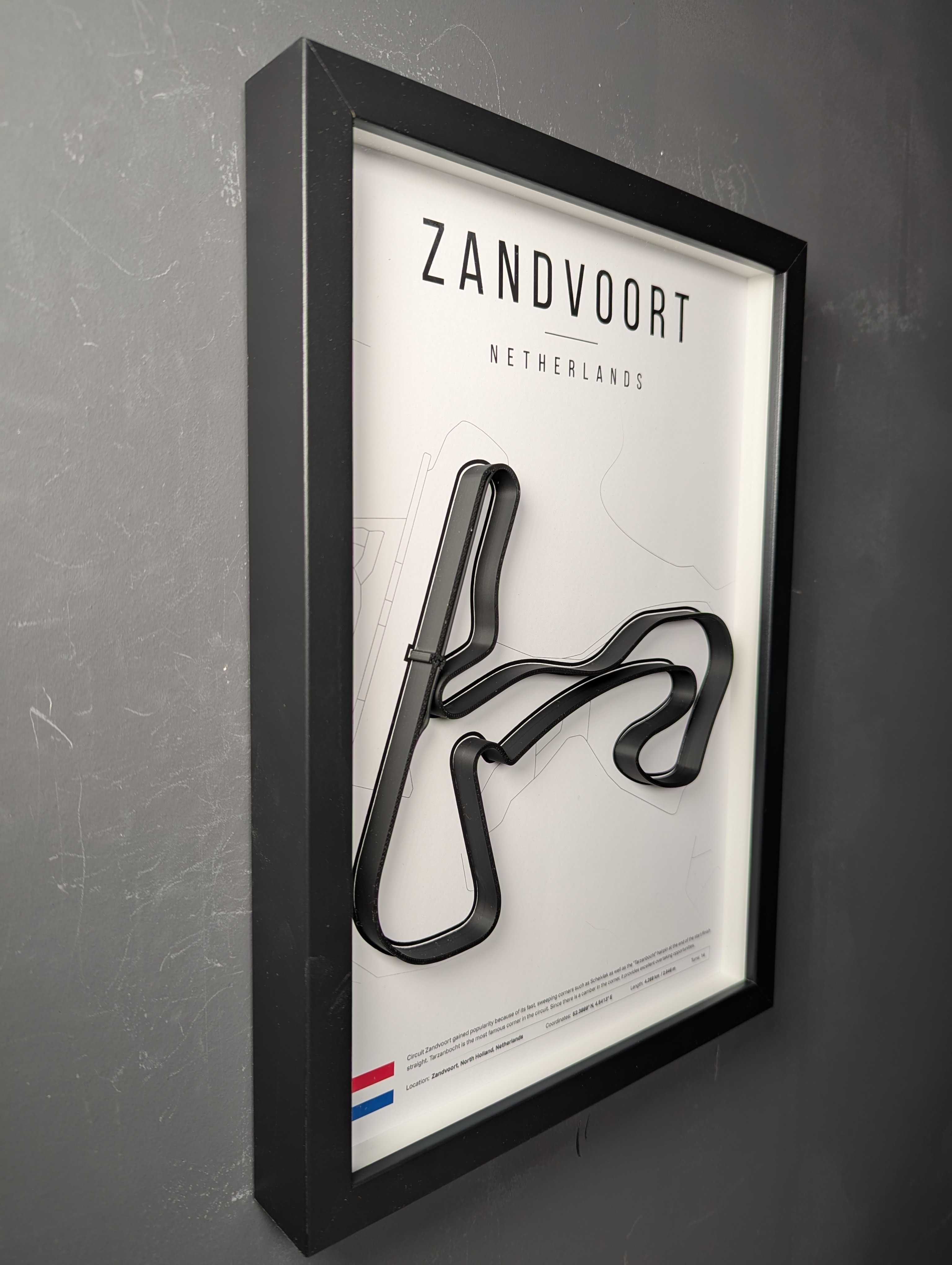 Об'ємна Рамка з 3D Трасою Zandvoort Зандворт 32x23x3 F1 Netherlands GP