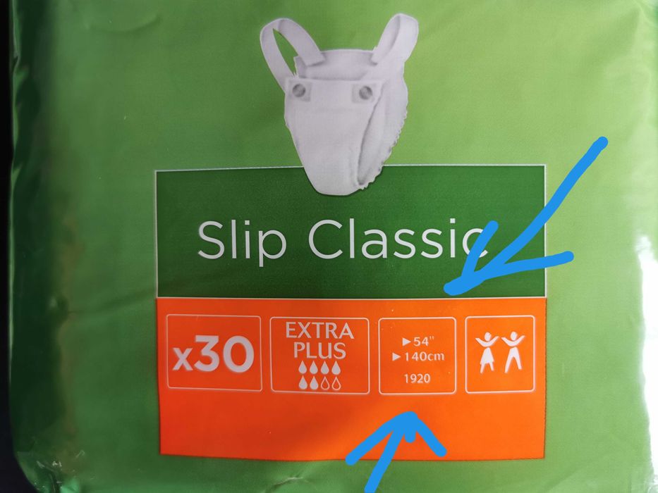 Pieluchomajtki Pampersy dla dorosłych XL 30szt UNISEX Obwód 140cm NOWE