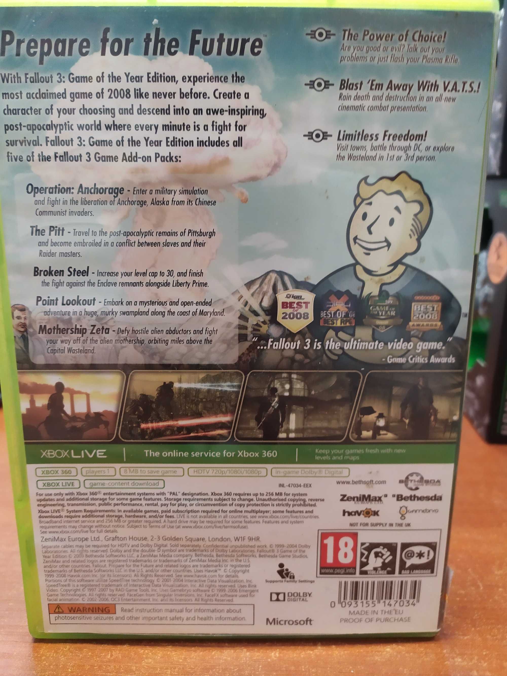 Fallout 3 GOTY XBOX 360 Sklep Wysyłka Wymiana