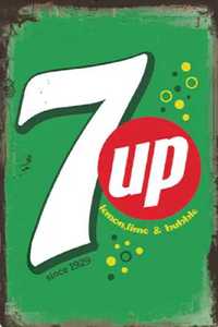 Placa decorativa retro da Seven Up, nova,  30 x 20 cm