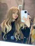 Peruka syntetyczna piaskowy blond ombre naturalny wygląd bez błyszczen