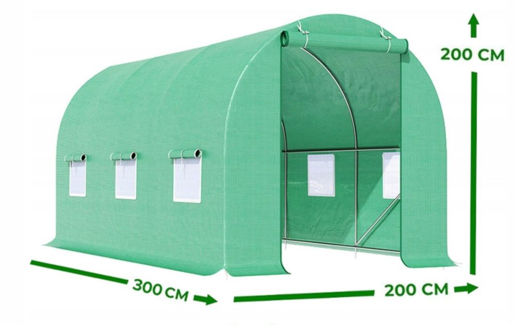 Tunel Foliowy 3x2x2 m Wzmocniony Stelaż + GRATIS Nasiona
