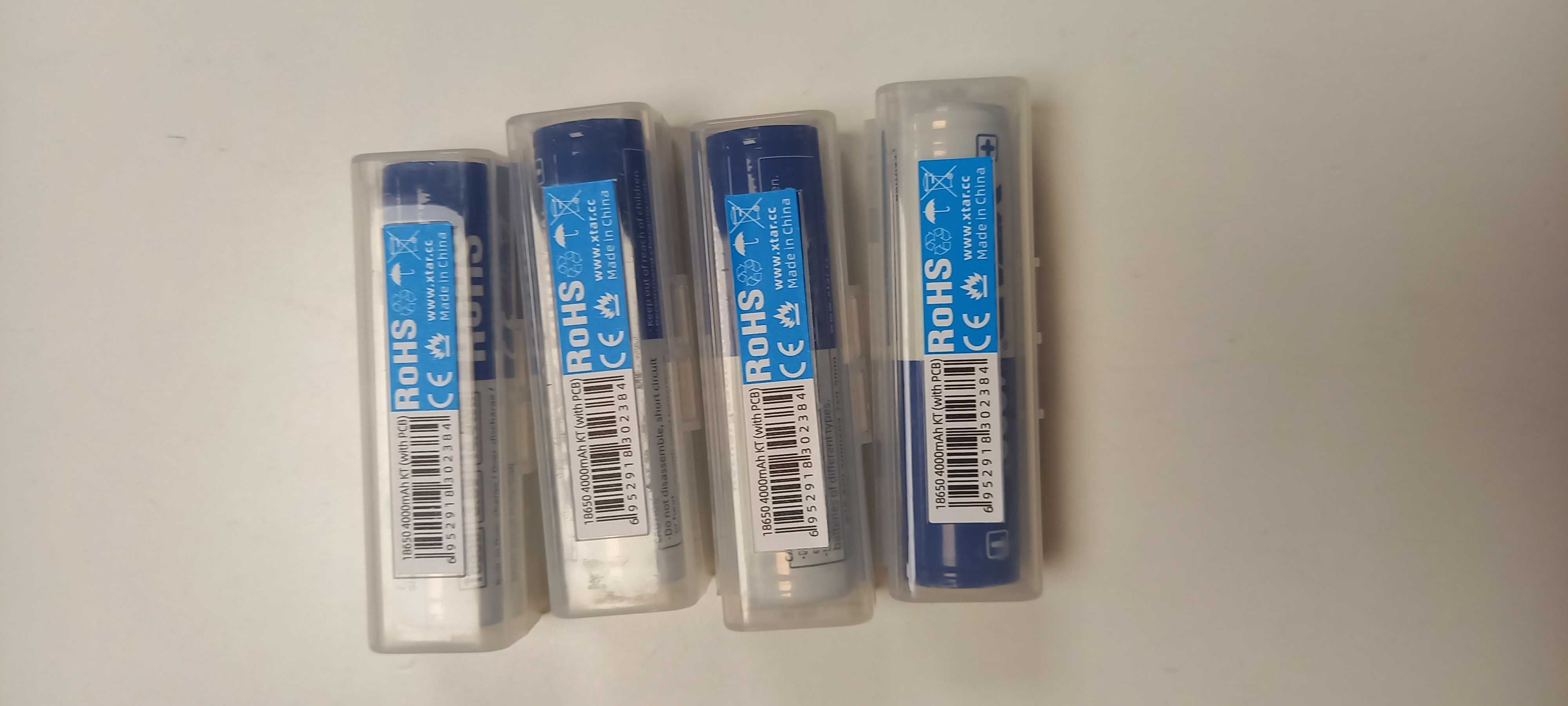 Akumulator litowo-jonowy Xtar 18650 o pojemności 4000mAh (4 sztuki)