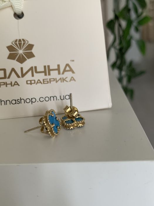 Срібні сережки з бірюзою