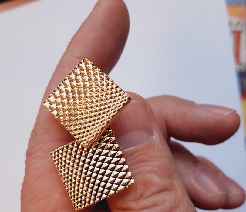 Złote spinki do mankietów mankietowe do koszuli ślub komunia