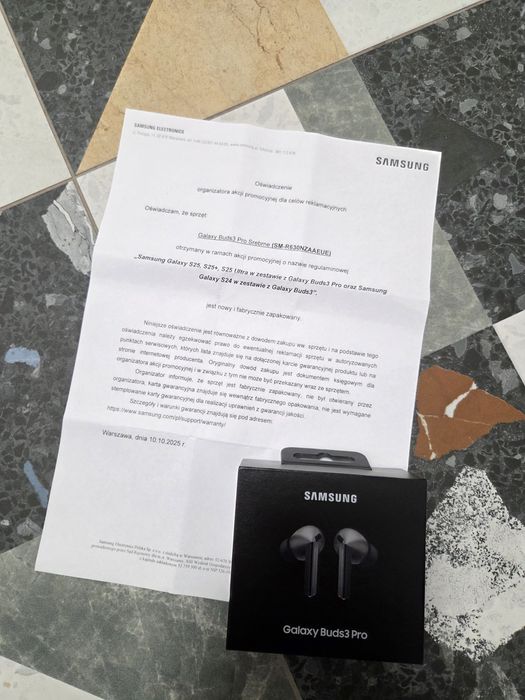 Samsung Galaxy Buds 3 Pro -NOWE, GWARANCJA