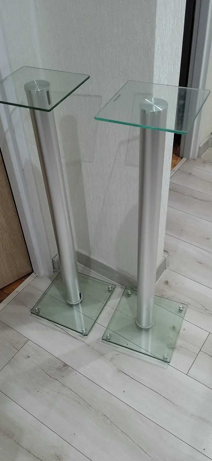 Postawy głośników szklane/chrom