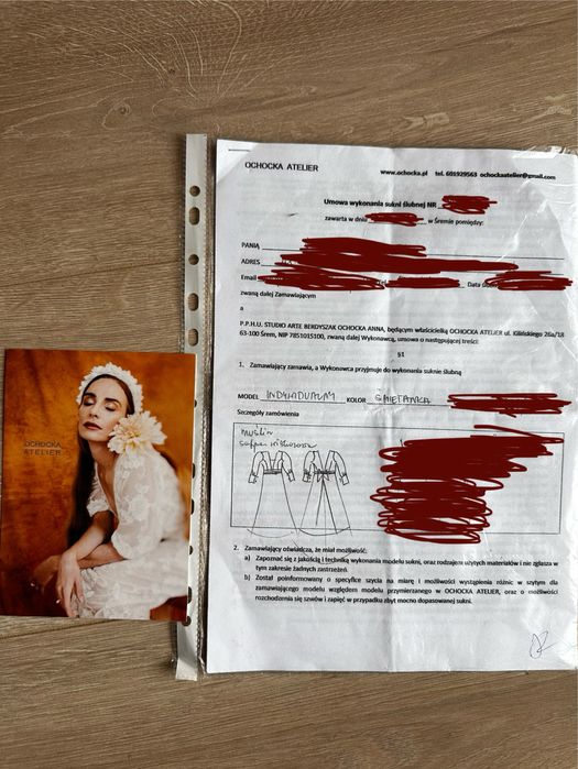 Sukienka ślubna jedwabna silk Ochocka Atelier długi rękaw super stan