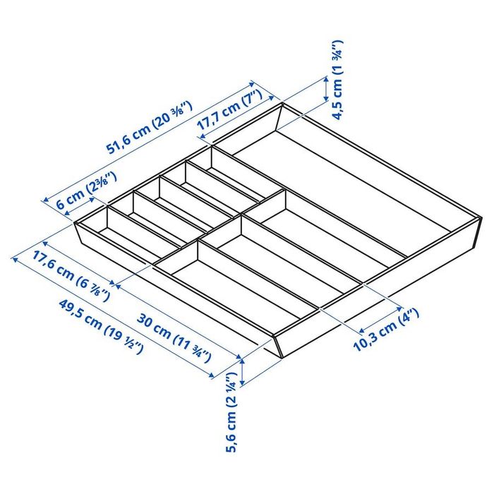 Organizador de talheres IKEA UPPDATERA, bambu 52x50 cm