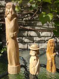 Figurki drewniane, rękodzieło artystyczne 3 szt.