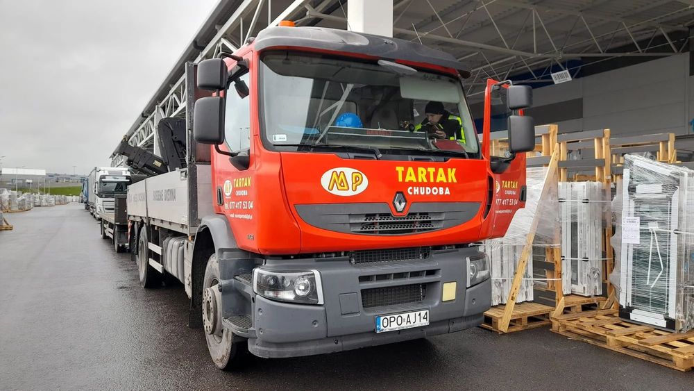 Renault Premium Lander 410  Renault Premium 6,4m 410 * HDS HIAB +pilot (żurawiem) z przyczepą