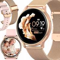 SMARTWATCH Elegancki Zegarek Damski Rozmowy MENU PL Bransoletka Pasek