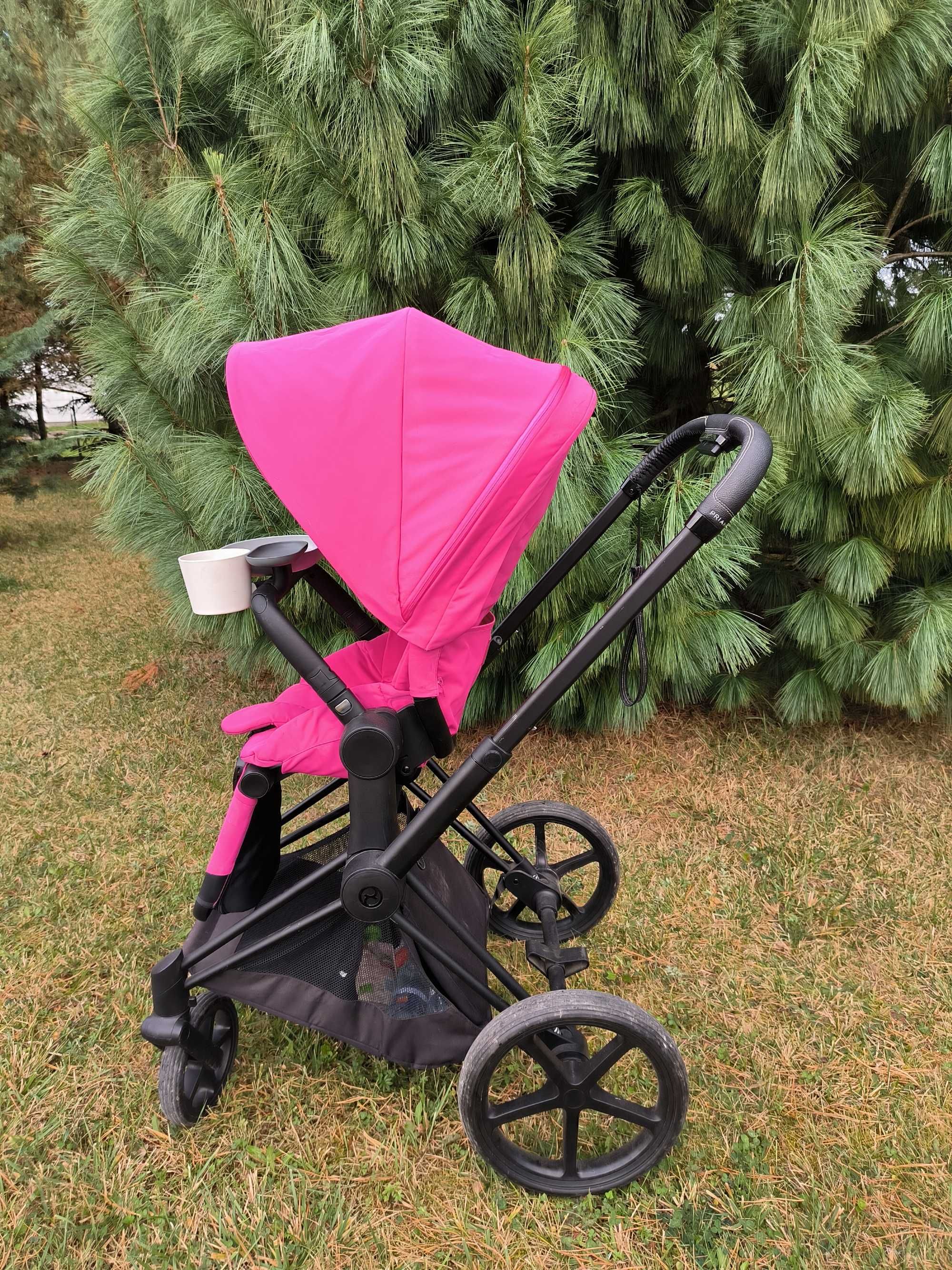 Cybex Priam 2.0 Rama czarny Mat w zestawie ze spacerówką Fancy Pink