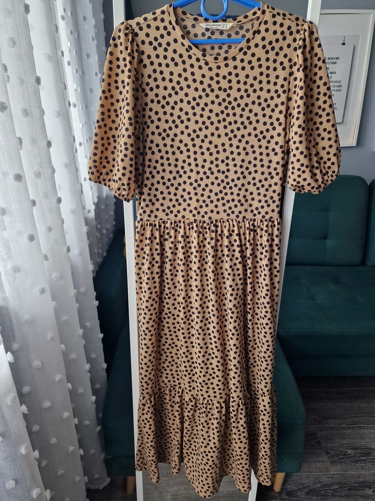Stradivarius długa sukienka midi casual r. S