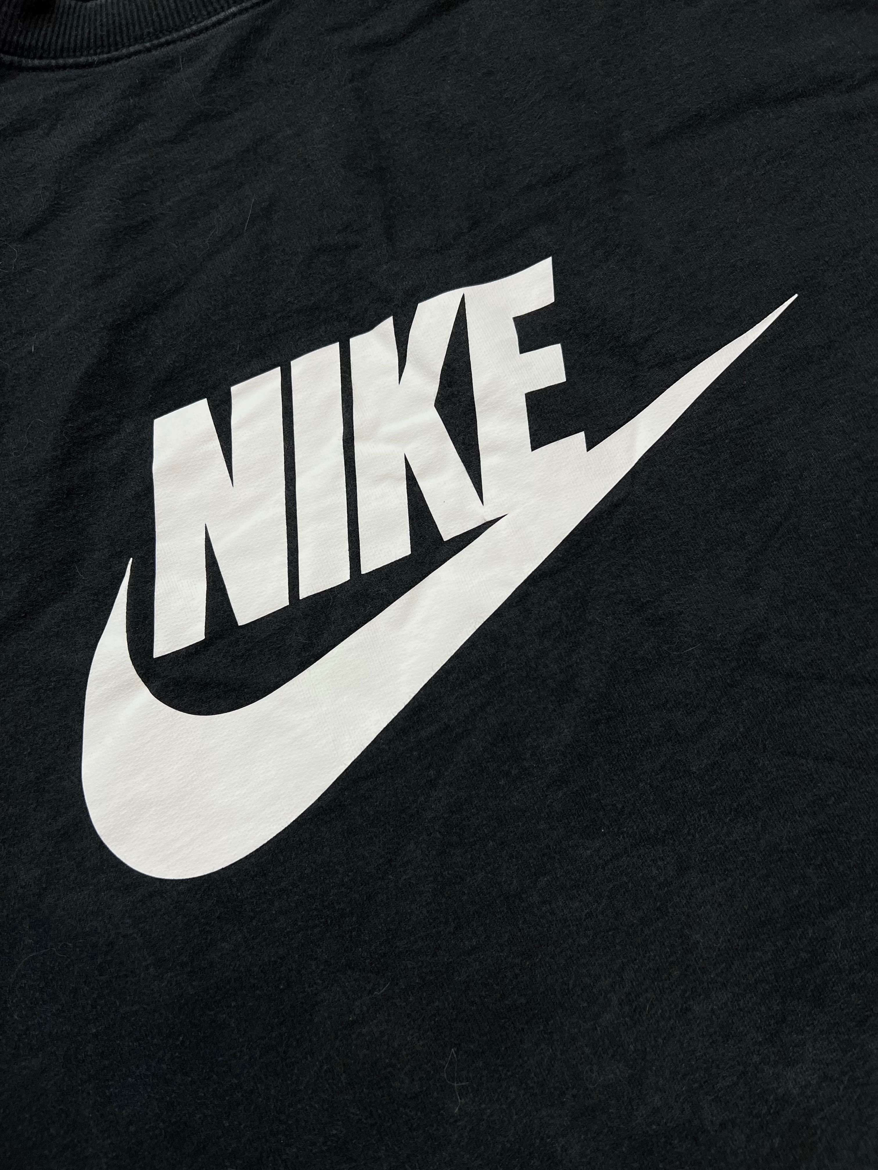 Bluza Nike spellout big logo crop top black oversize