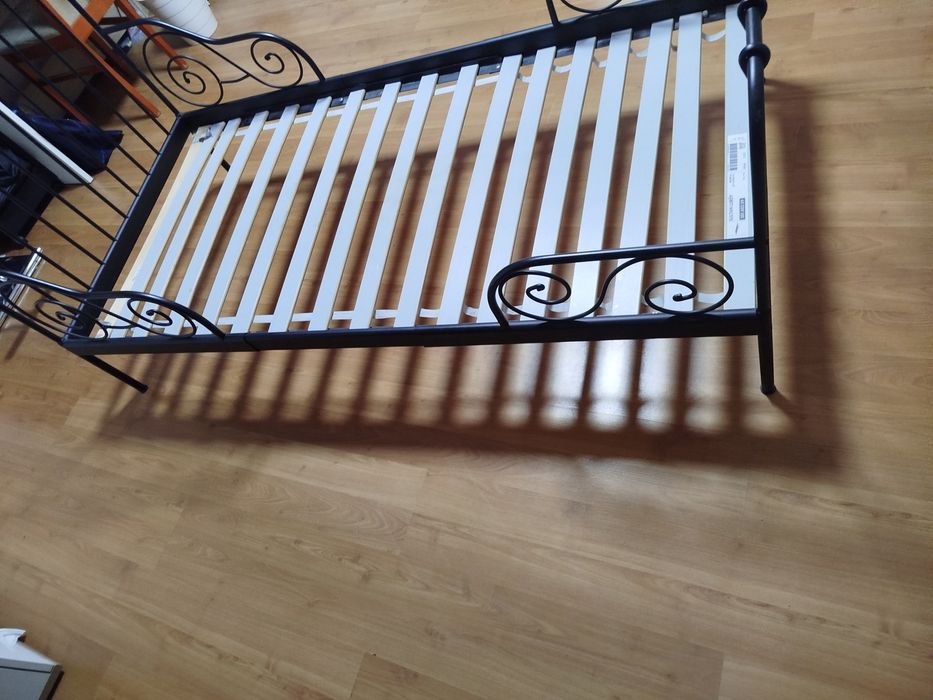 Rama Łóżka IKEA metalowa 2 sztuki czarna i biała