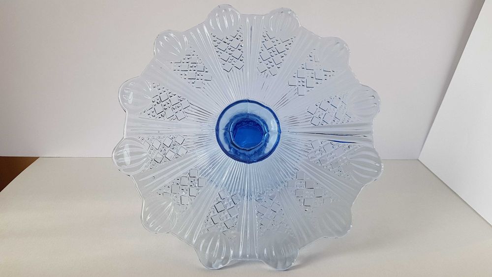 Patera / tortownica 320 (Wachlarze), Ząbkowice, kolorowe szkło PRL