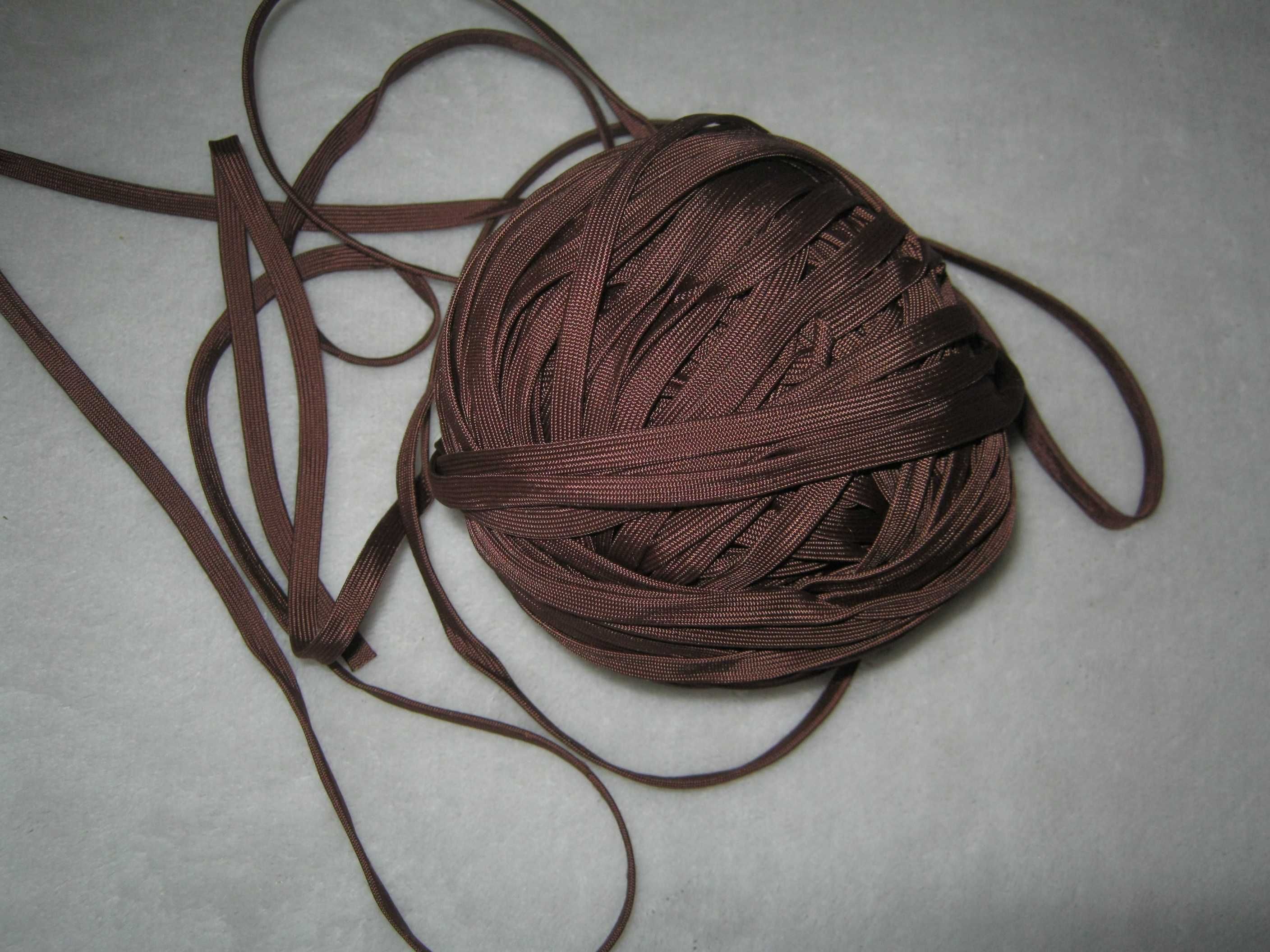 sznurek, koszulka o szer. 5mm w kolorze brązowym - na metry