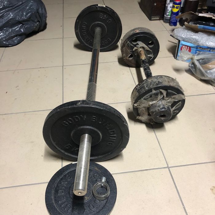 Sztanga żeliwna krótka 120 cm bez obciążenia!