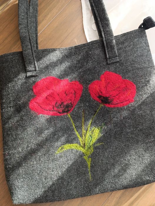 Ręcznie filcowana torebka na ramię Handmade