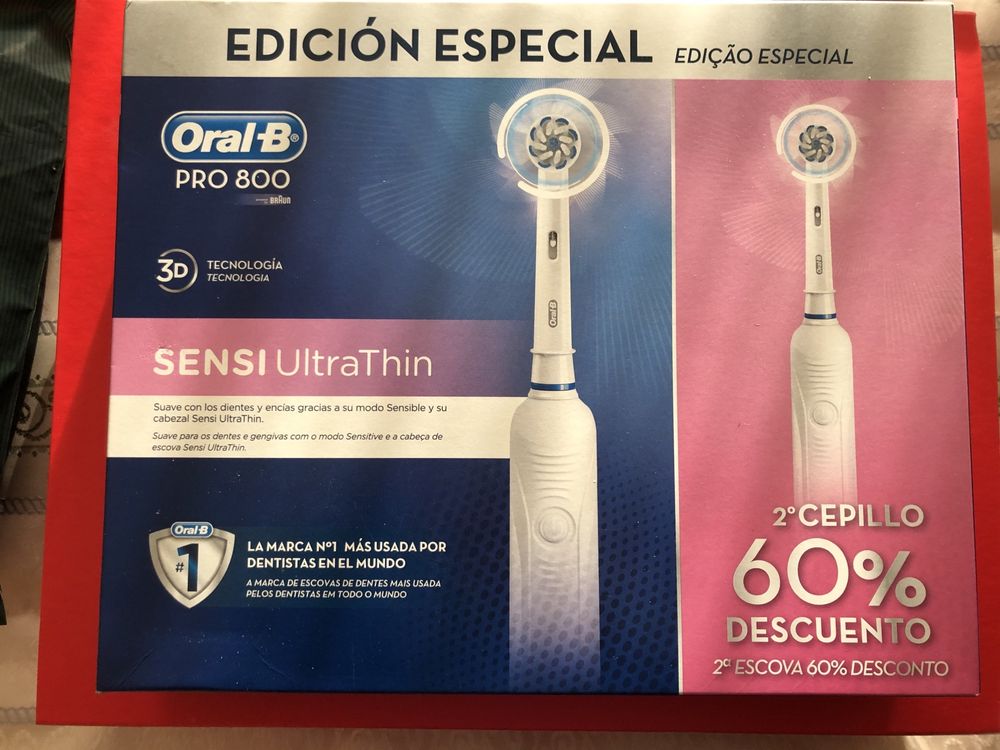 Oral B Pro 800 da Braun - Pack 2 escovas + Caregadores