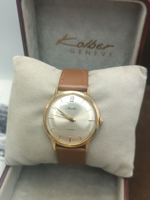 Zegarek monthe mechaniczny pozłacany au 17jewels