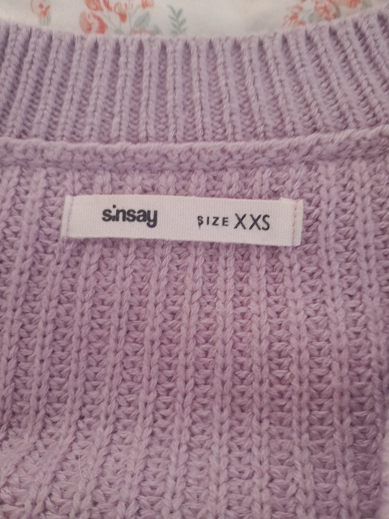 Fioletowy sweter na guziki xxs