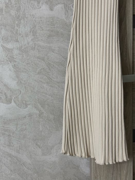 Штани в рубчик, кльош, з рюшами