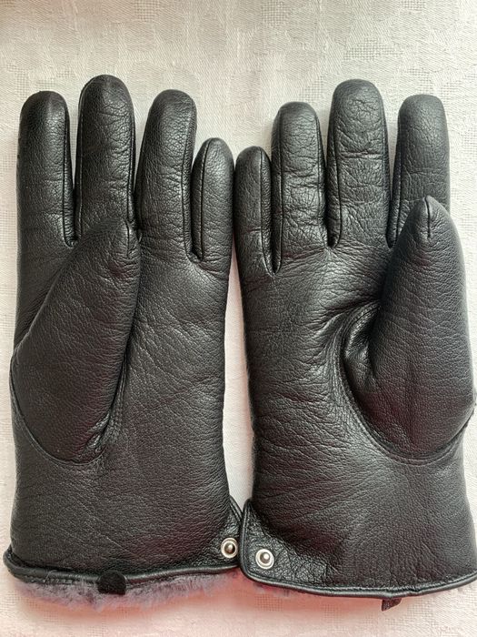 Рукавиці(перчатки)чоловічи шкіряні на хутрі