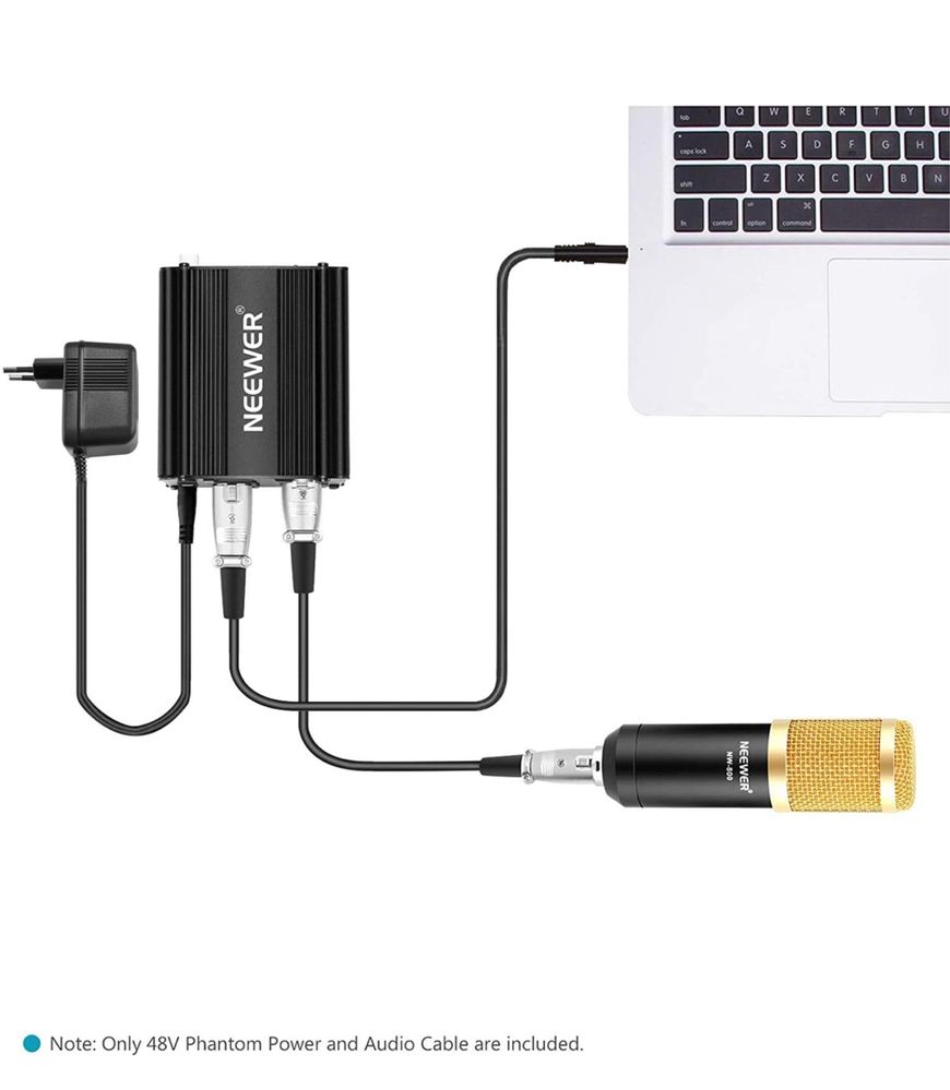 Dois Power Phanton 48V para microfone