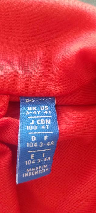 Dres adidas czerwony 3-4 lata