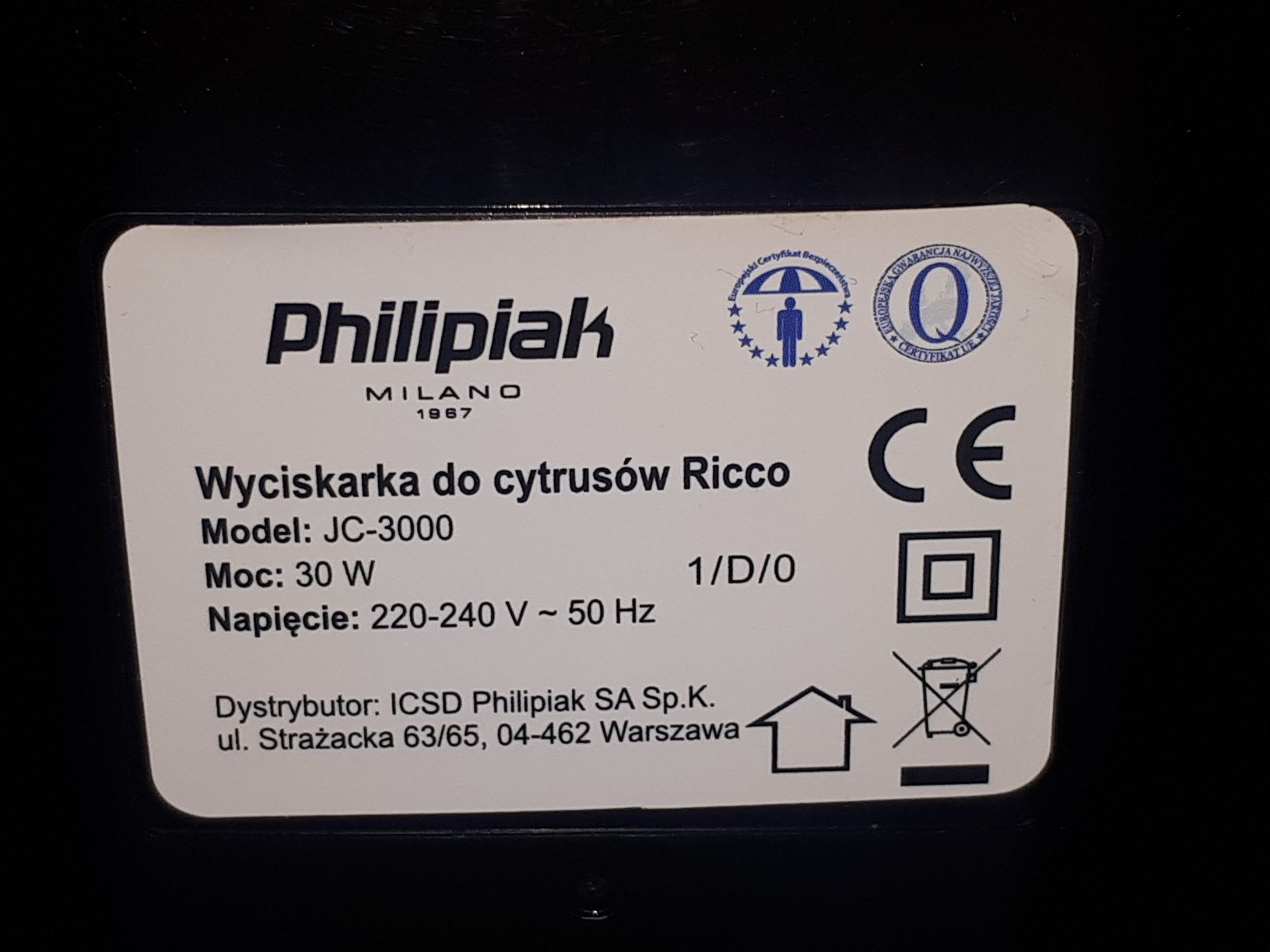 Wyciskarka do cytrusów JC-3000 Ricco
