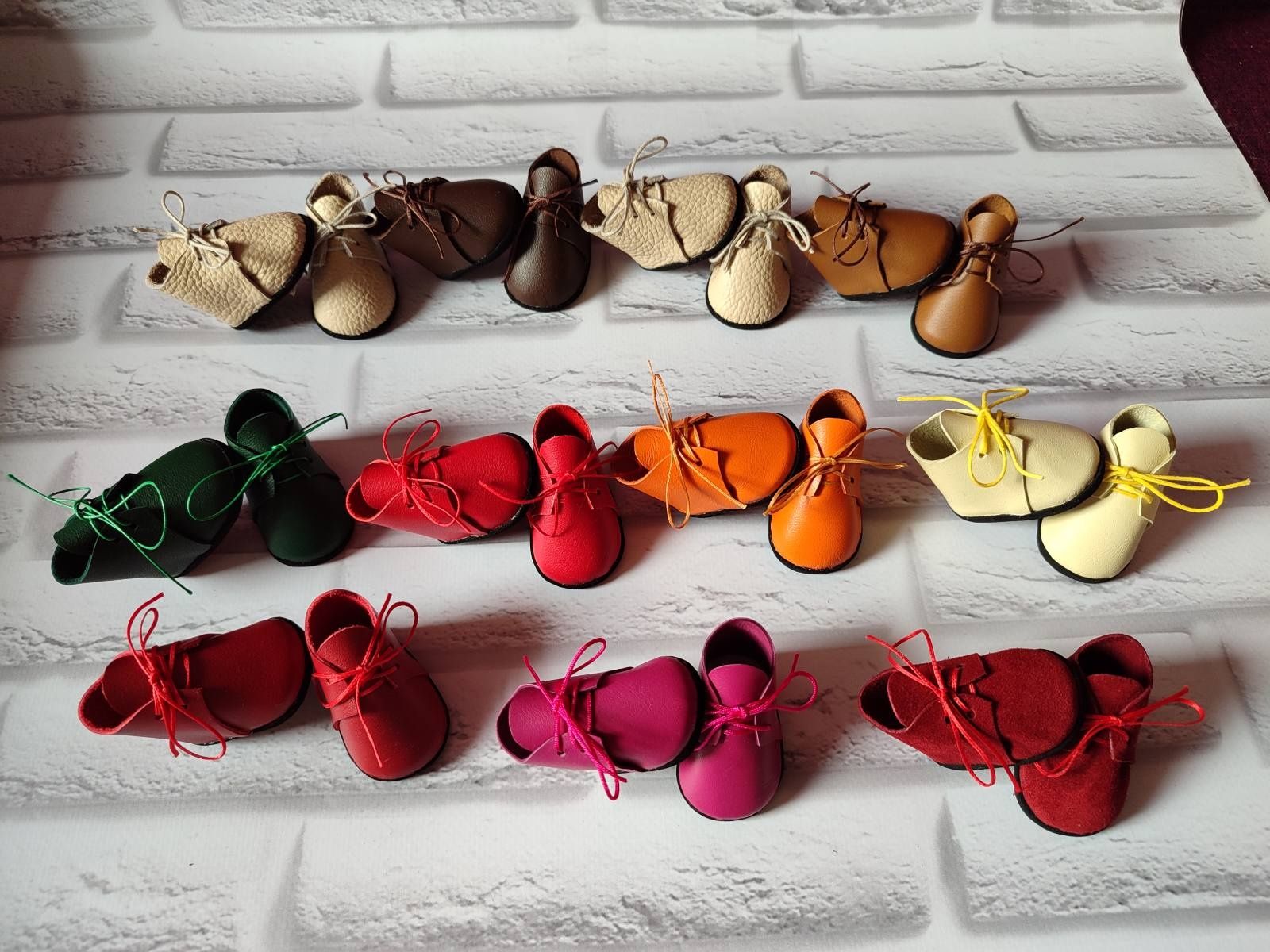 Ботиночки обувь для куклы Паолы из натуральной кожи