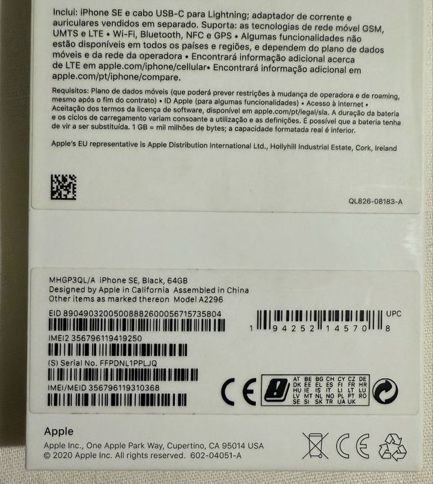 Apple iPhone SE 2020 64GB c/ Caixa