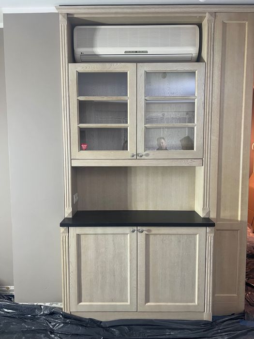 Gablotka z regałem lite drewno