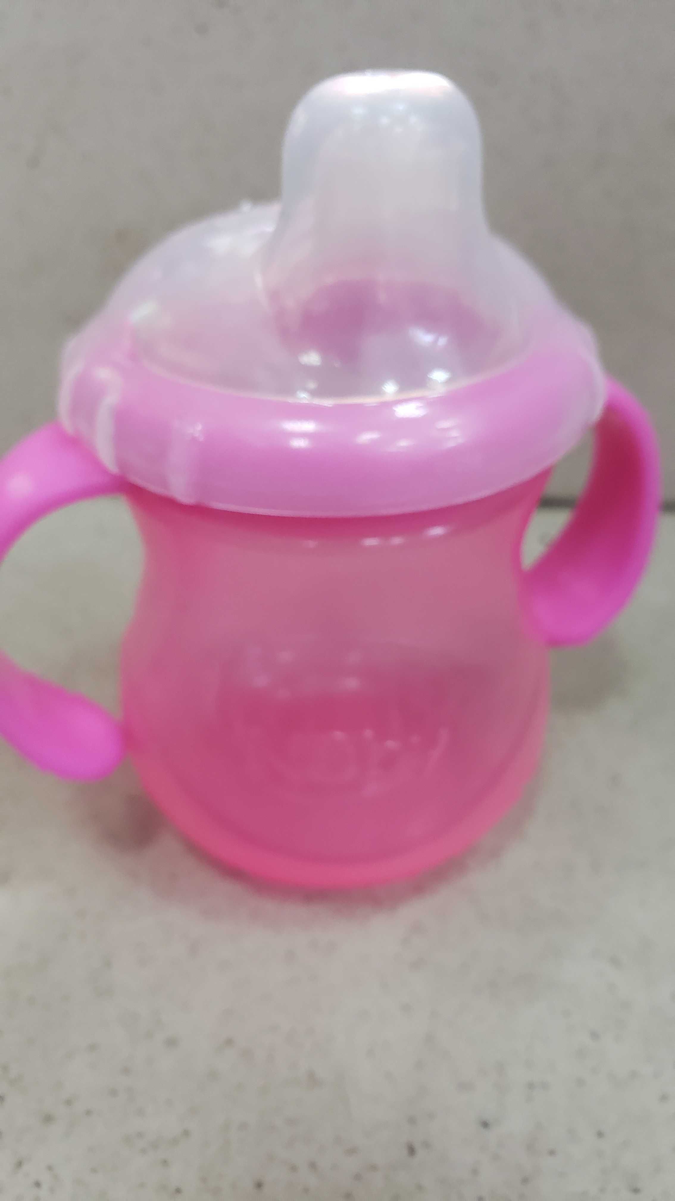 бутылочка стаканчик поильник с крышкой Nuby розовый