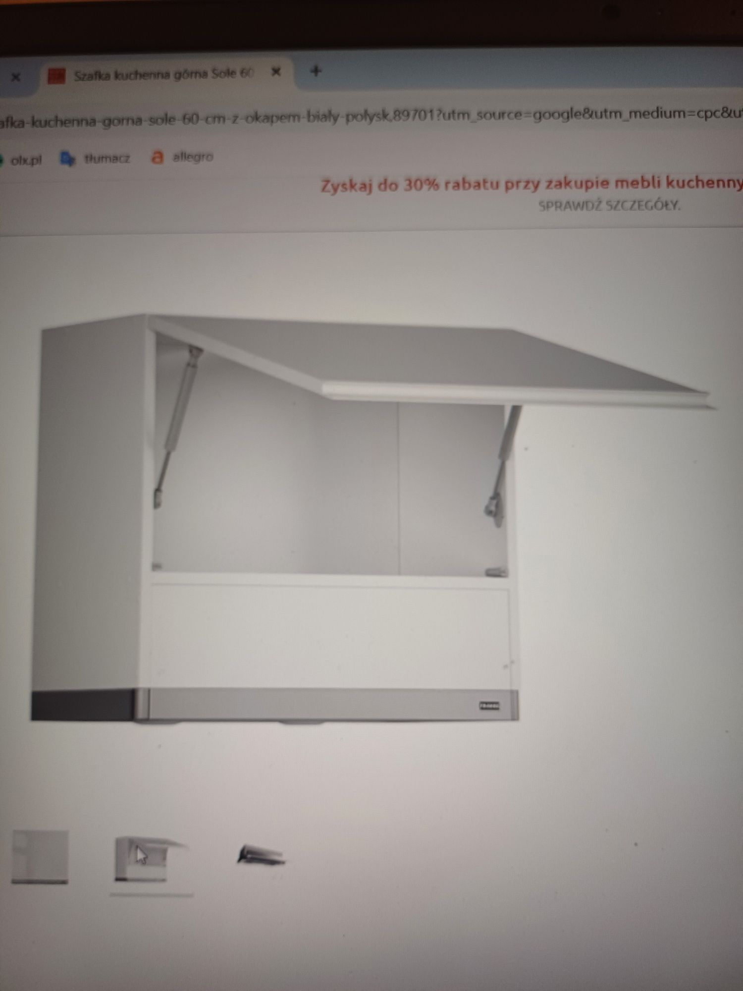 Okap z szafką kuchenną Sole  BRW60 cm Okazja !
