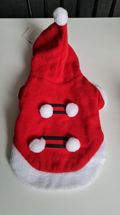 Ubranko świąteczne dla zwierzaka Mikołajek rozmiar S piękne pies kot