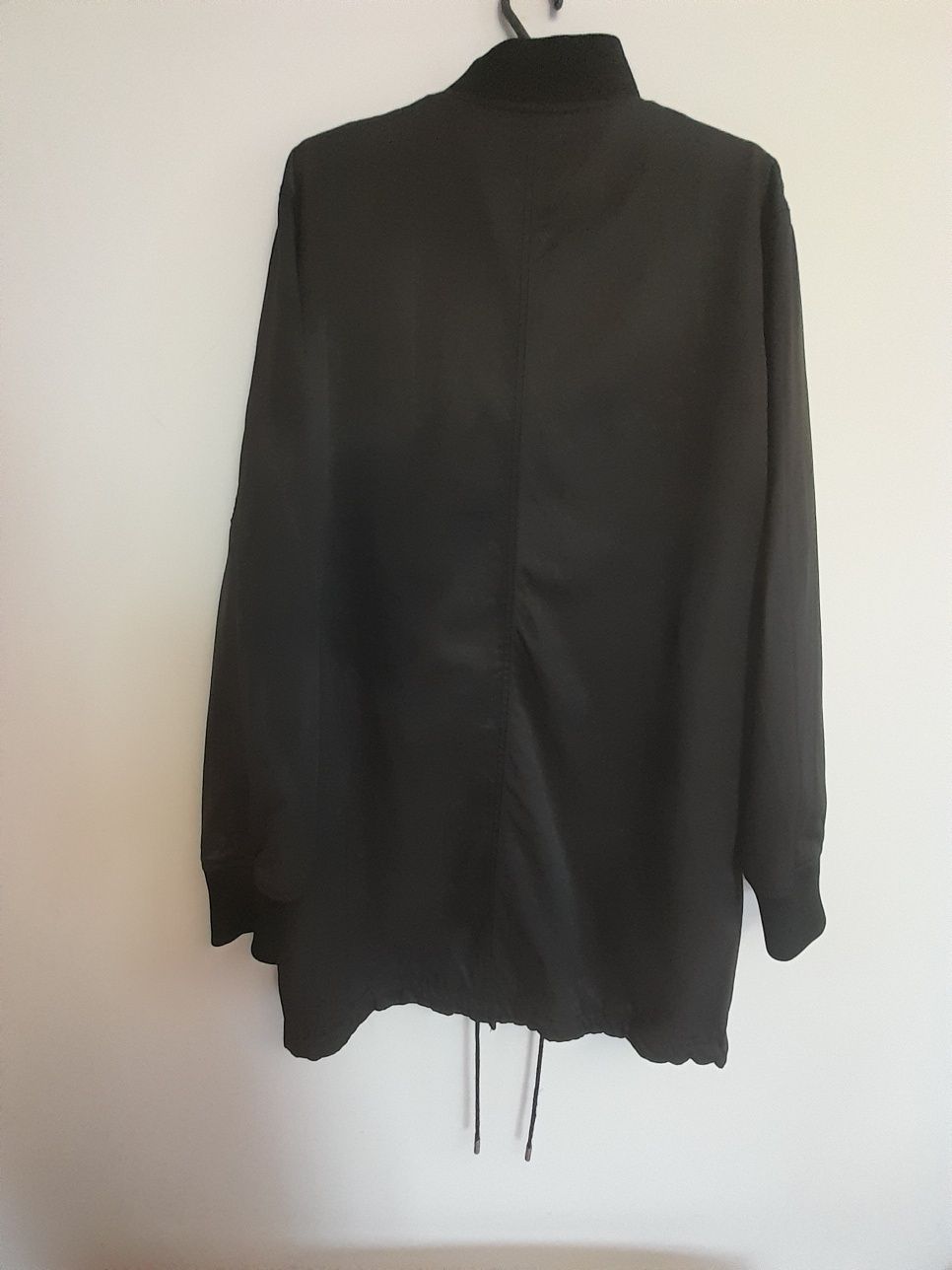 H&M удлинённая куртка бомбер чёрная размер L-XL