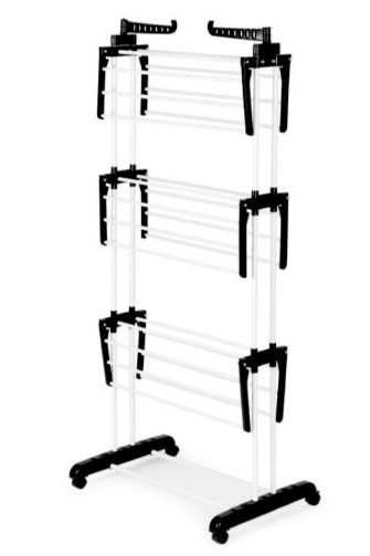 Zestaw Suszarka Na Pranie Pionowa Z Kółkami Składana Do Domy Tarasu B