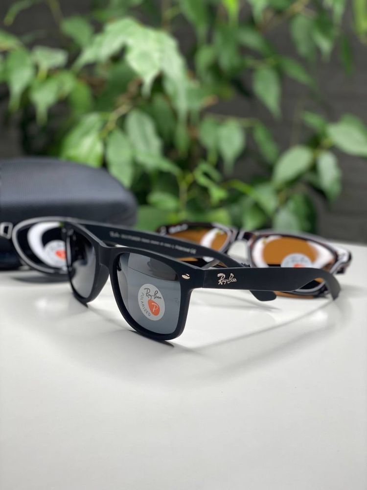 Мужские очки черные Ray Ban 2140 POLARIZED Wayfarer с поляризацией рей